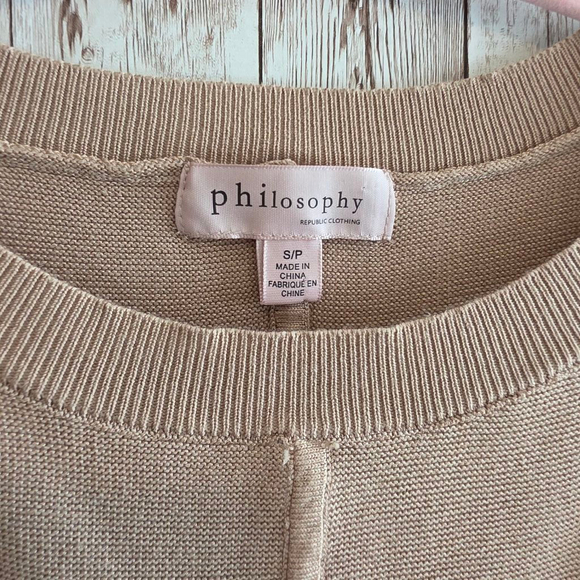 Women's Philosophy Sweater Size S Tan - Picture 4 of 8
